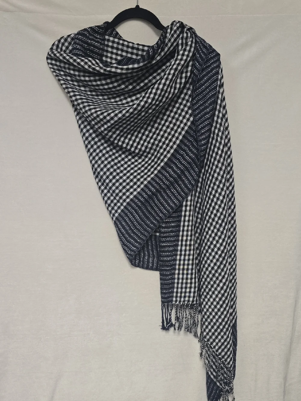 Black & White Check Scarf / Wrap